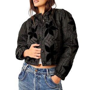 XL Free People Quinn Floral Embroidered Quilted Jacket